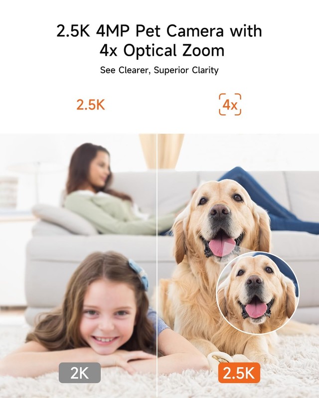 4 Pack 2.5K Cameras for Home Security, Non-Subscription AI Human/Pet/Crying D... gallery