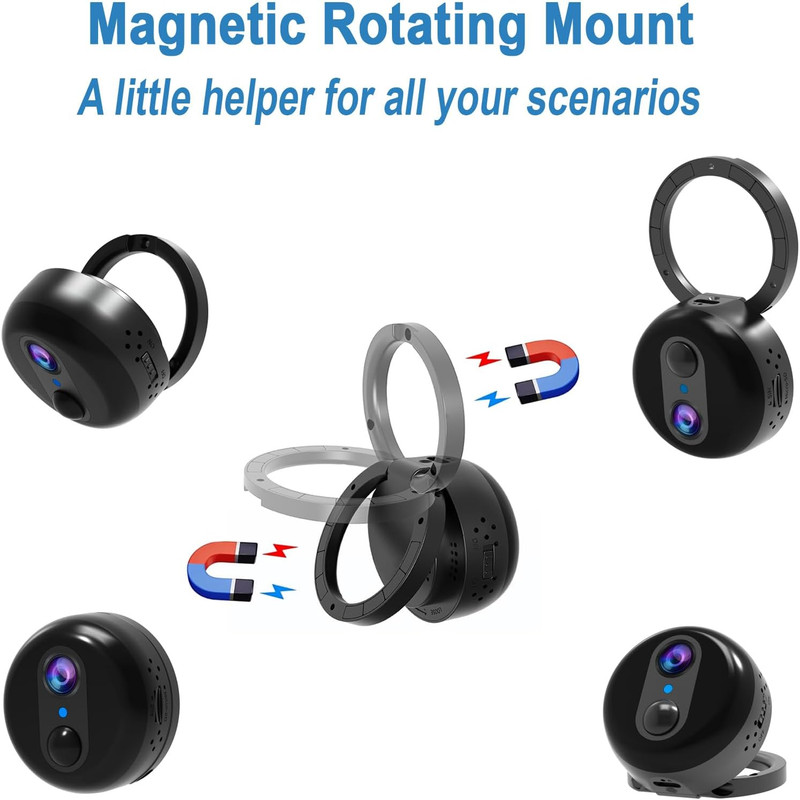 Mini Portable 4G LTE Cellular Security Camera with Magnetic Rotating Mount 4K HD gallery