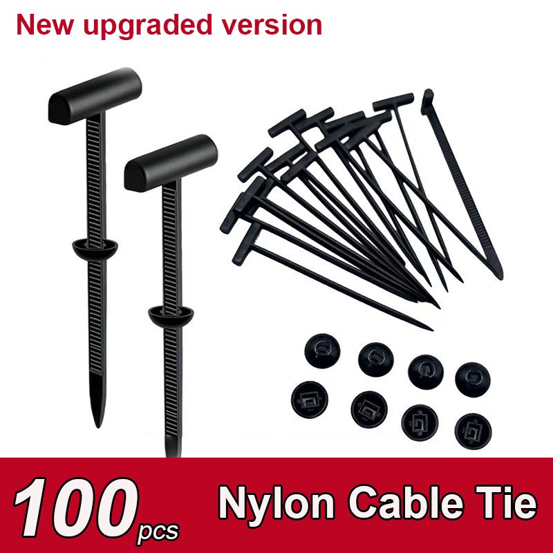 100 PCS Nylon Universal Cable Tie Buckle，Heavy Duty Self-Locking Zip Ties Holder
