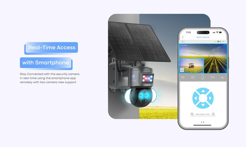 4G Security Camera Solar Powered 2K UHD Two Cams 12X Optical Zoom 24/7 Recording gallery