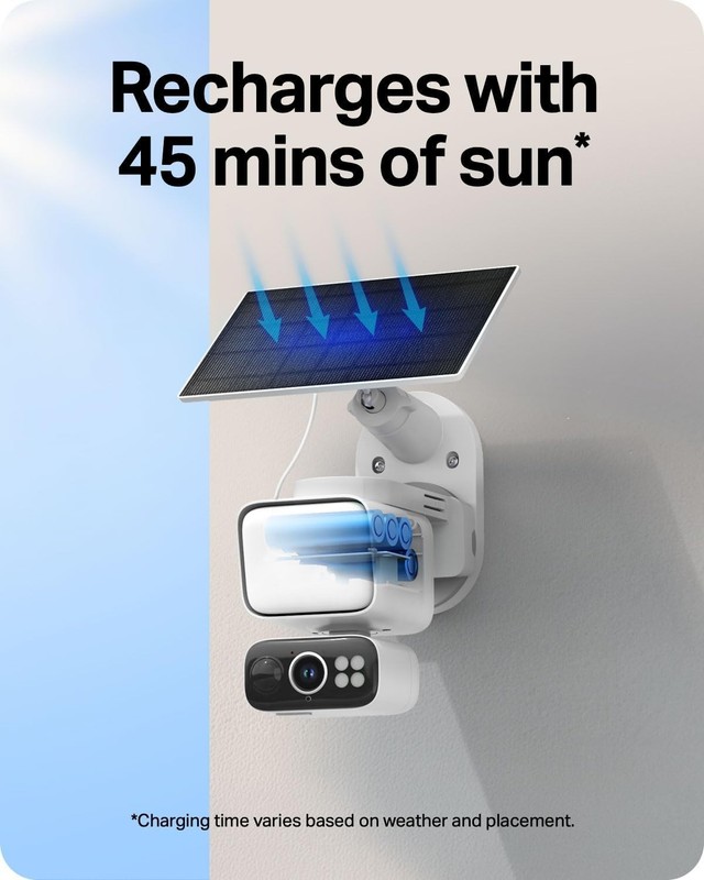 2K Outdoor Pan/Tilt Wireless Floodlight Security Camera, C615F KIT | Battery ... gallery