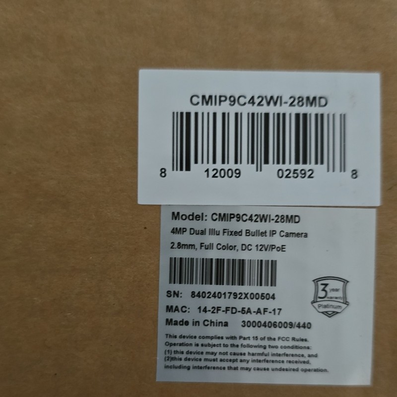 LTS CMIP9C42WI-28MD 4MP IP Full Color Wired 12V Bullet Camera White