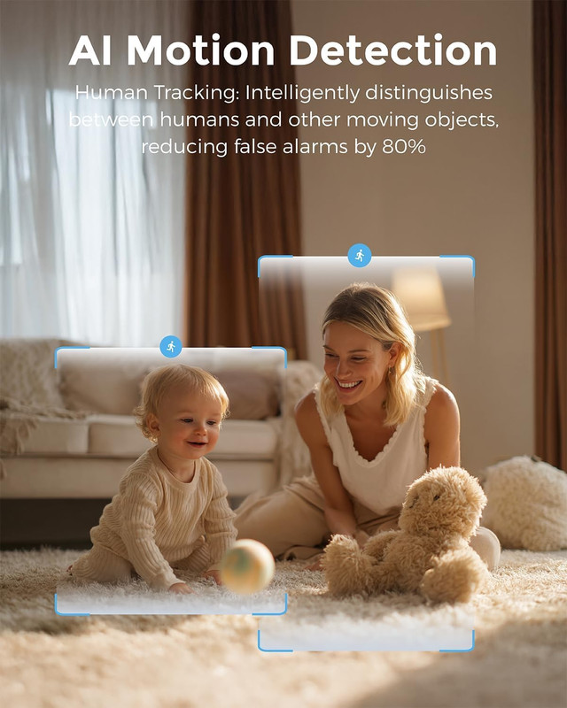 2K Smart Home Camera, Indoor IP Security 360 Pan-Tilt Color Night Vision 256GB gallery