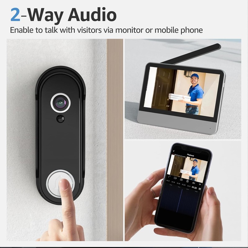 Wireless Smart Video Doorbell System 7in Touchscreen gallery