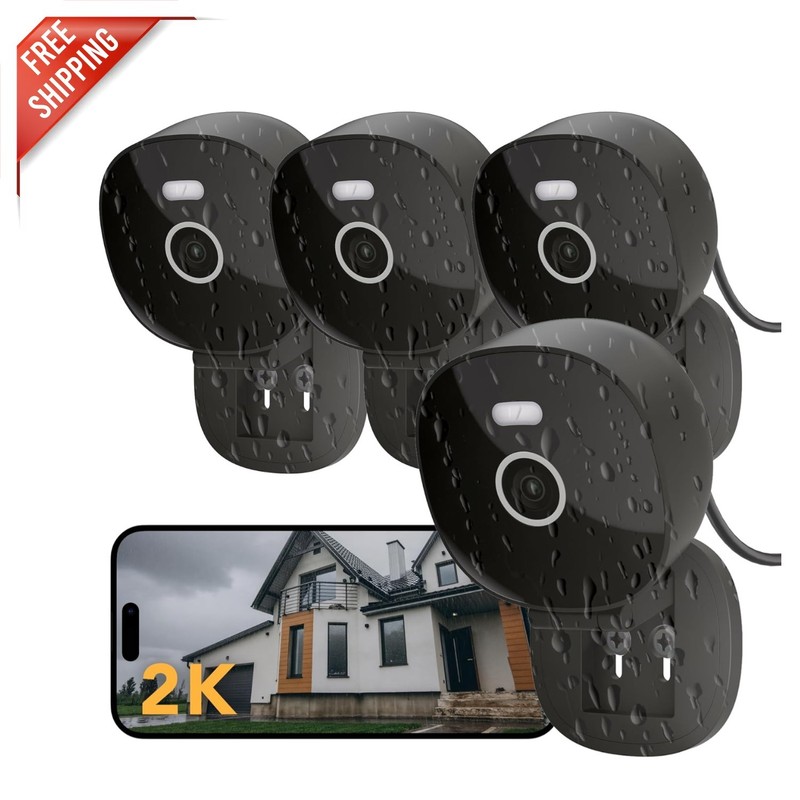 2K Security Camera 4-Pack – Waterproof with Night Vision & Motion Alerts