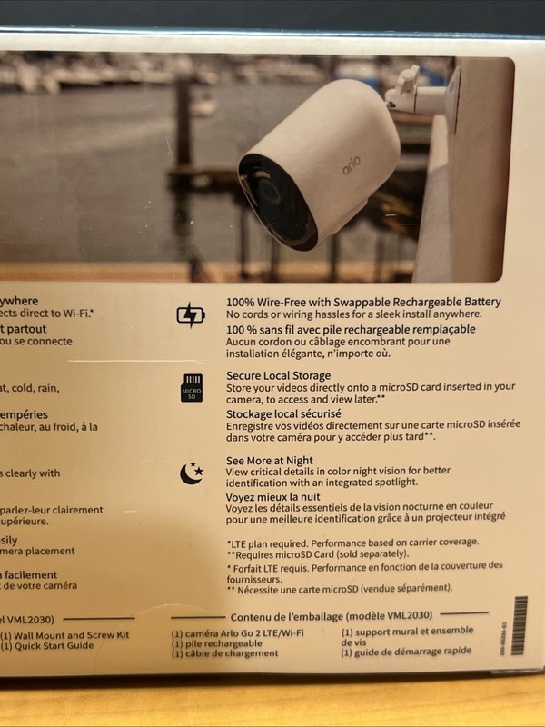 Arlo Go 2 LTE Wi-Fi Security Camera VML2030-100NAS HD Rechargeable New Sealed gallery