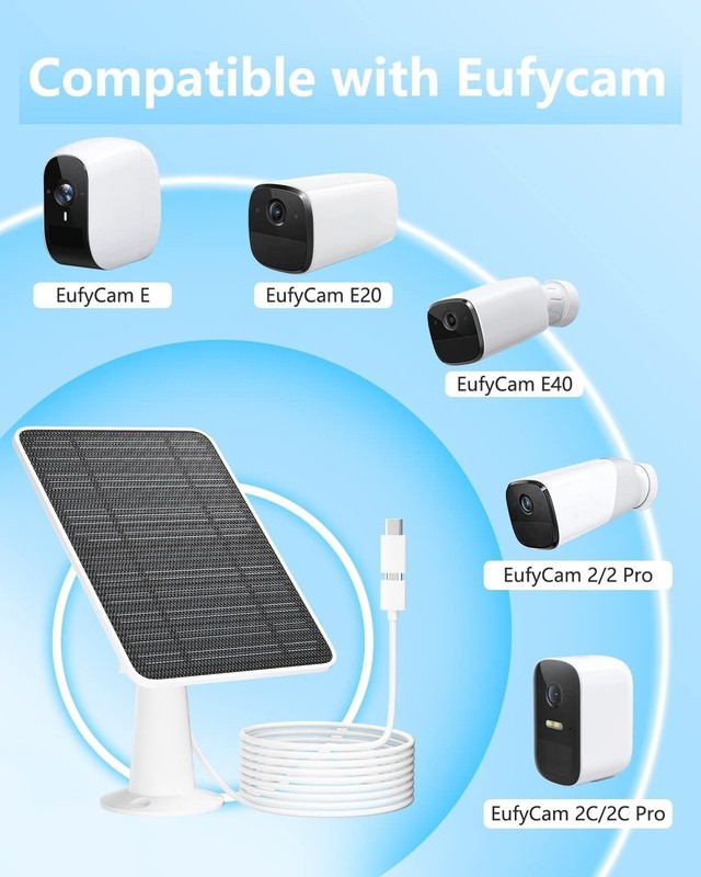 Solar Panels for Eufy Security Cameras, 3 Pack gallery