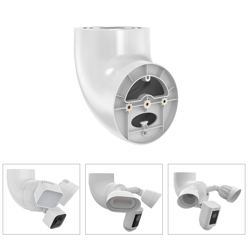 Eave Mount For Floodlight Cameras 90 Degree Soffit Adapter Bracket White Color gallery