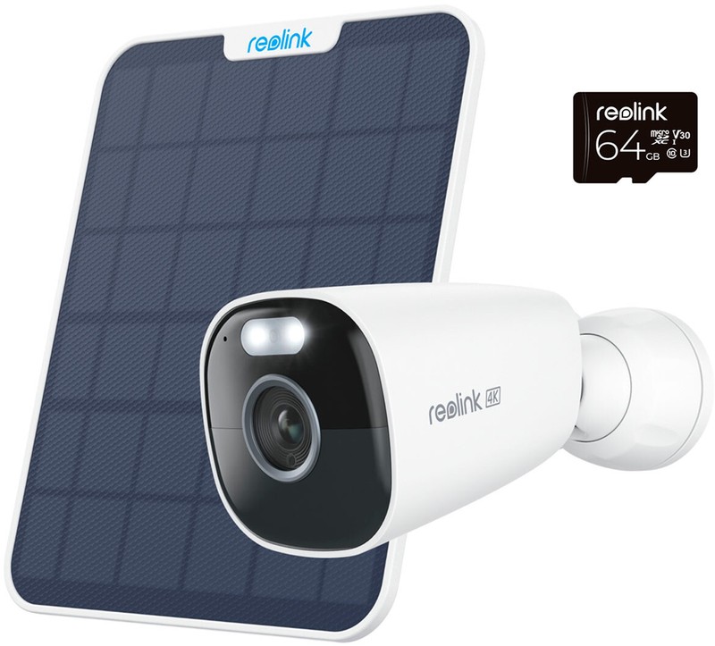 Reolink Argus Series B360 Outdoor 4K Security Camera with 64GB MicroSD, Solar...
