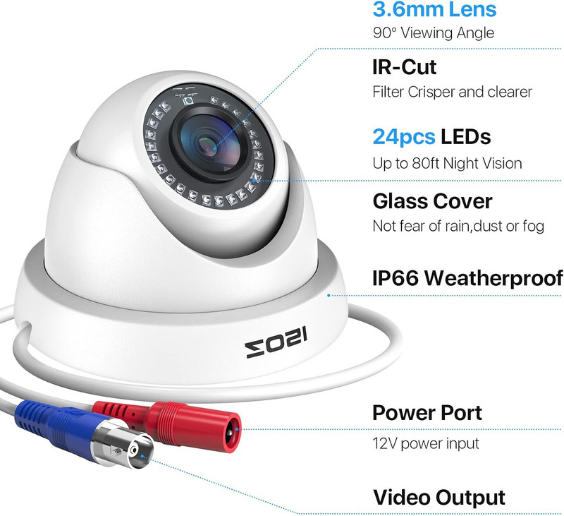 4-Pack 2MP Outdoor/Indoor 1080P Security Cameras Night Vision CCTV Dome Camera gallery
