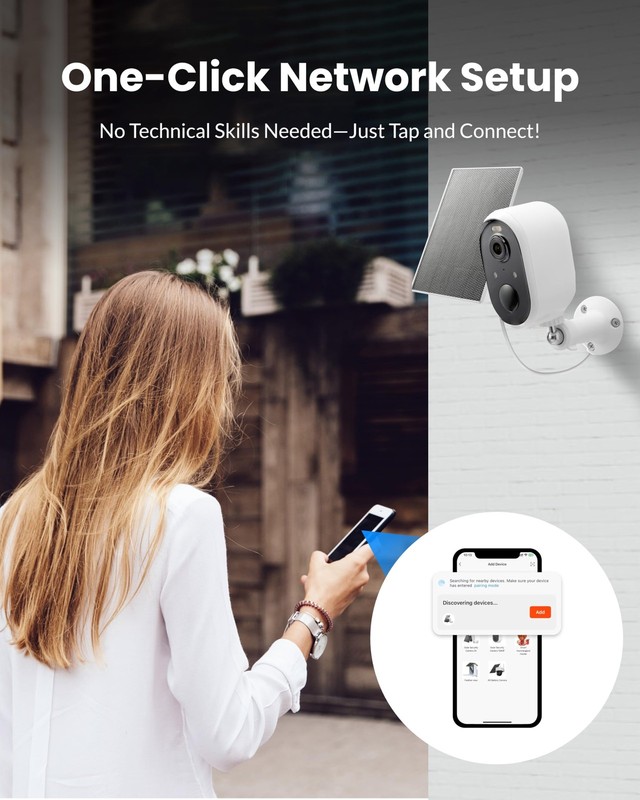 Solar Security Camera Outdoor Wireless 2 Pack, 2K Color Night Vision, Battery... gallery