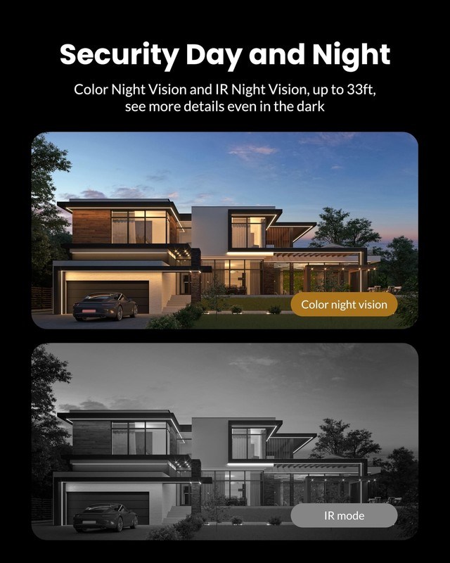Solar Security Camera Outdoor Wireless 2 Pack, 2K Color Night Vision, Battery... gallery