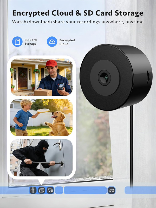 3MP Window Security Camera, through Glass Indoor 5Ghz Wifi Camera | No-Drill, 5G gallery