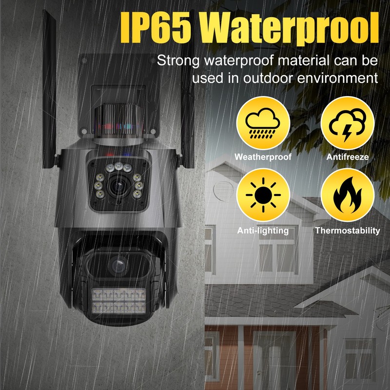 Dual Lens 4K WiFi Security Camera 8X Zoom Outdoor Home Night Vision CCTV PTZ US gallery