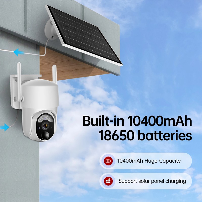 5MP Solar Battery Camera PTZ PIR Human Detection Night Vision Security Cameras gallery