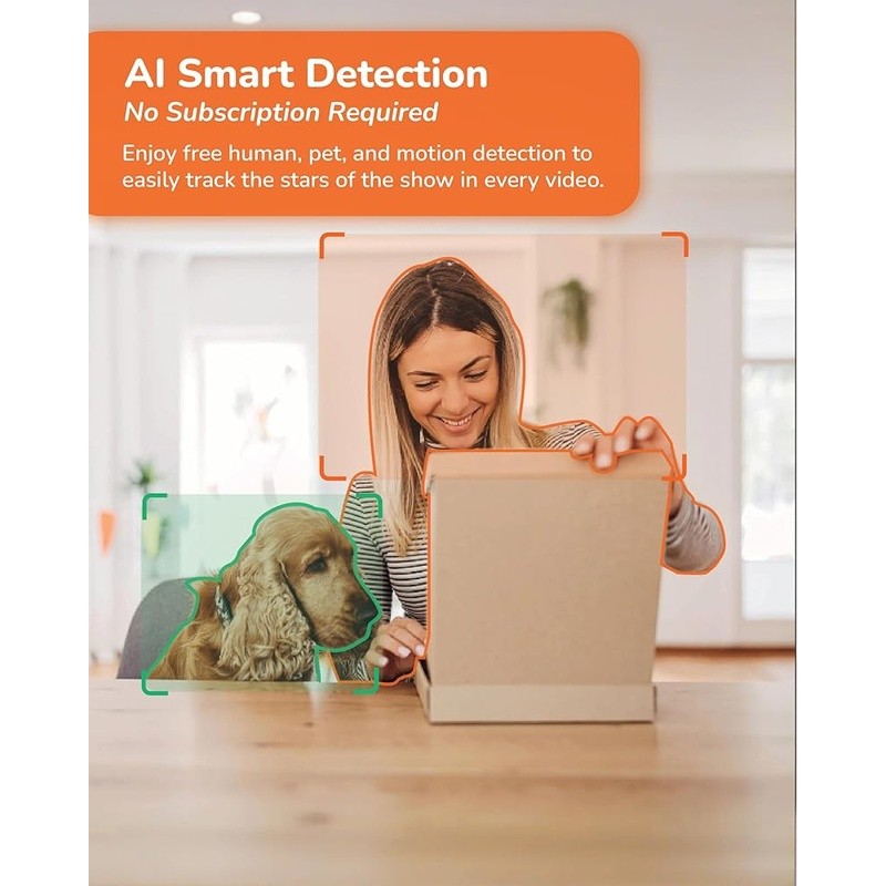 2.5K Indoor Security Camera 360° Pan Tilt Two Way Audio Night Vision Alerts New gallery