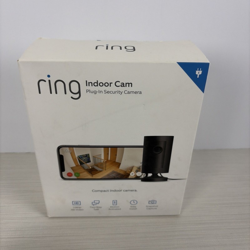 Ring Indoor Cam Black Plug-In Camera New Open Box gallery