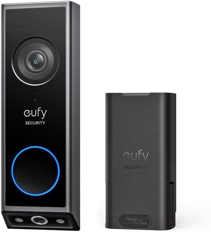 Security Video Doorbell E340 Kit, No Subscription, Dual Cameras, Head-To-Toe Vie