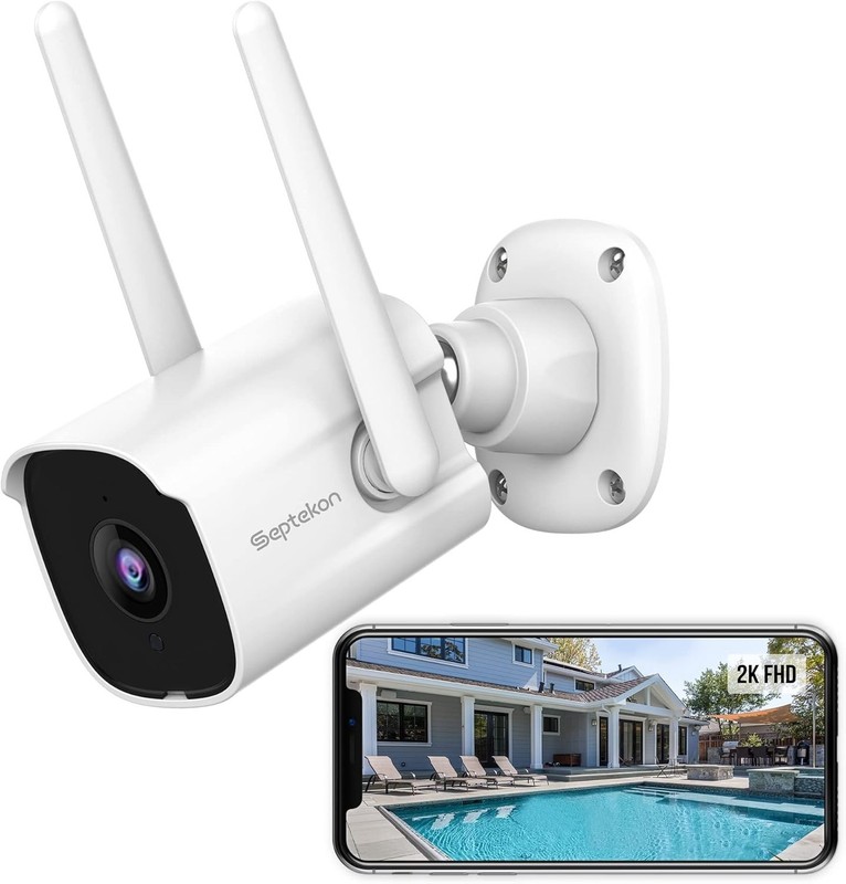 2K Outdoor Security Camera Wi-Fi Two-Way Audio Night Vision Waterproof Motio... gallery