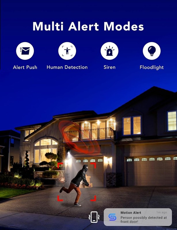 2K Security Camera 4-Pack: Waterproof with Night Vision & Alexa Control gallery