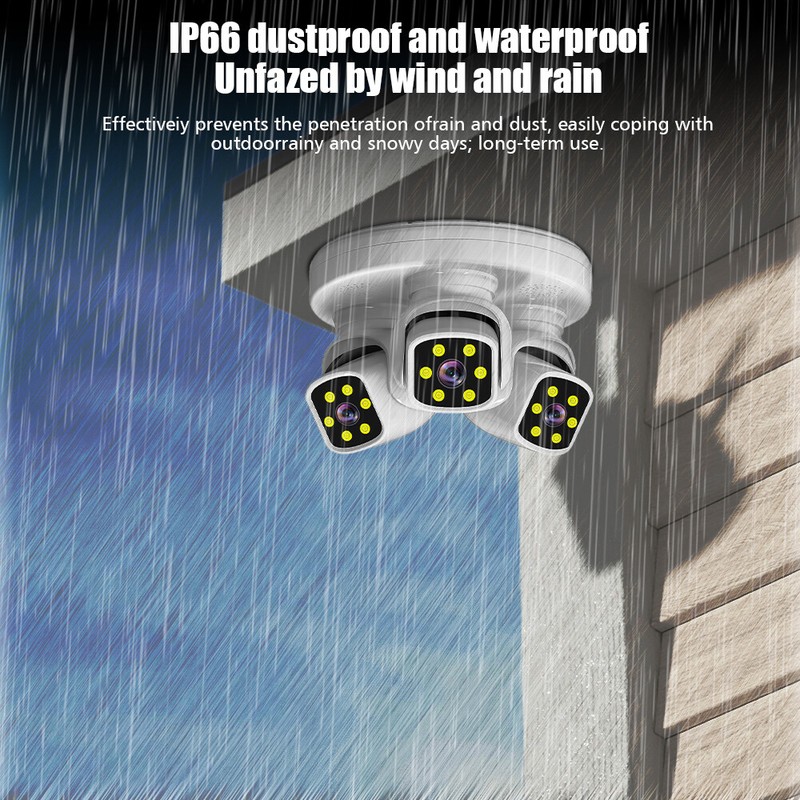 6MP WiFi HD IP Camera 10X Zoom Outdoor Security Camera Three Lens Three Screen gallery
