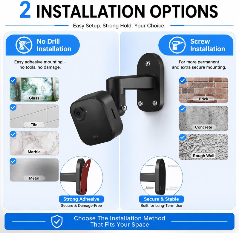2 Pack 360 Degree Adjustable Adhesive Mount for All-New Blink Outdoor gallery