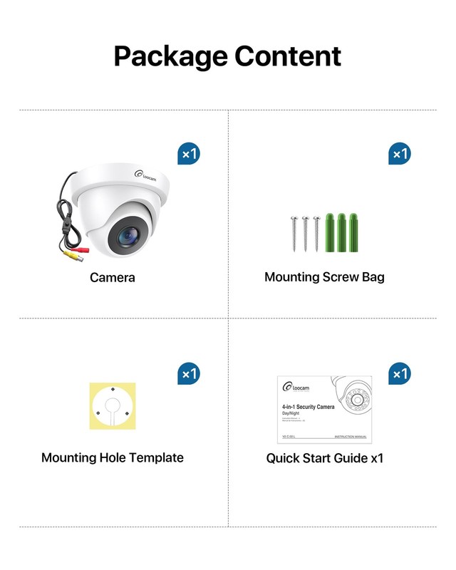Security Camera 1080p, Hybrid 4-in-1 CVI/TVI/AHD/CVBS Wired Camera gallery