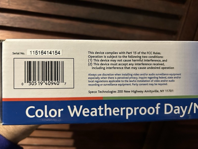 Speco Technologies Color Weatherproof Day / Night Camera HT-7715DNV gallery