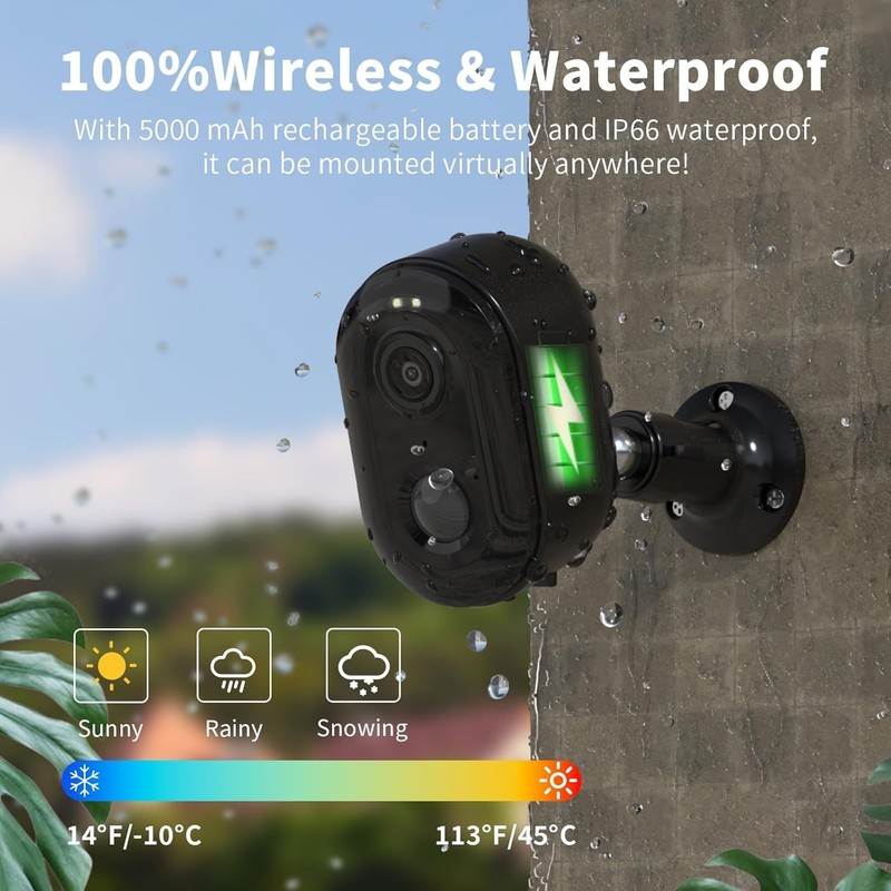 Camaras De Seguridad Para Exterior 1080P HD WIFI Inalambrica Con Vision Nocturna gallery