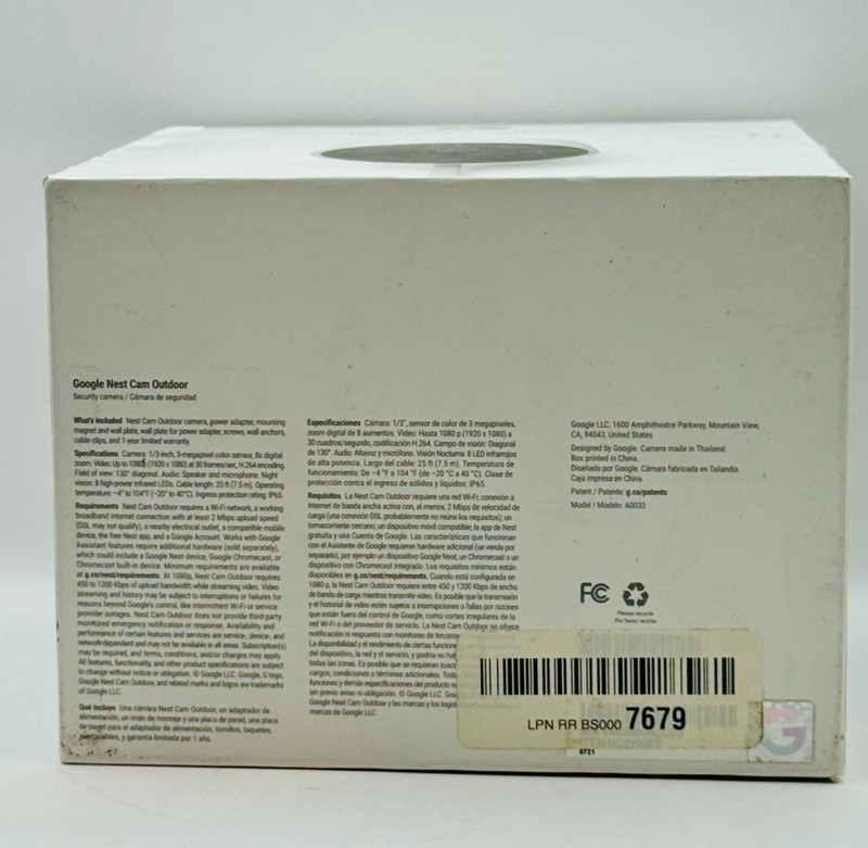 Google Nest Cam A0033 Outdoor Security Camera NC2100ES - NEW OB gallery
