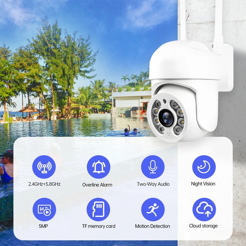 5MP Mini PTZ IP Cameras Wifi Human Detection Night Vision Outdoor CCTV Cameras gallery