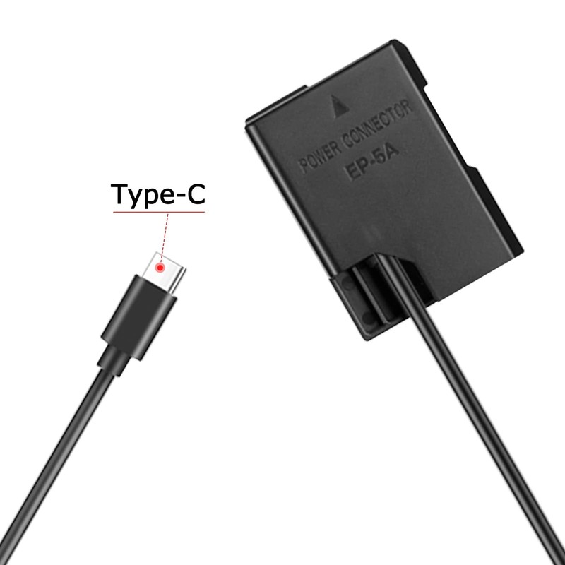 Type-c Spring Cable EP-5A DC Coupler EN-EL14 Dummy Battery USB Kit for Nikon ... gallery