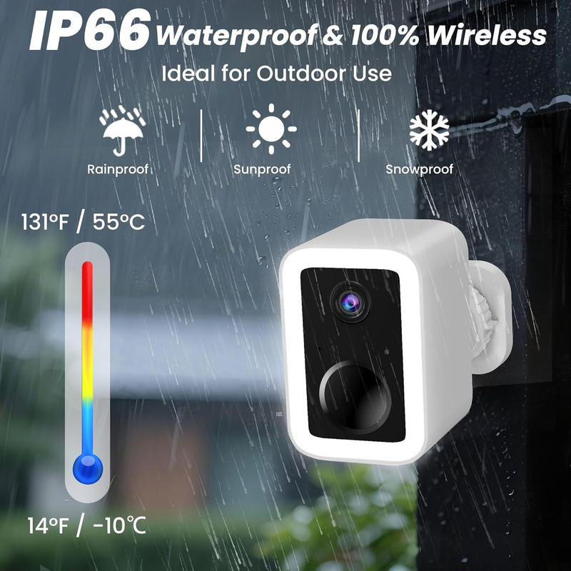 【2 Pack】Security Cameras Wireless Outdoor, No Subscription Outdoor Cameras Wirel gallery