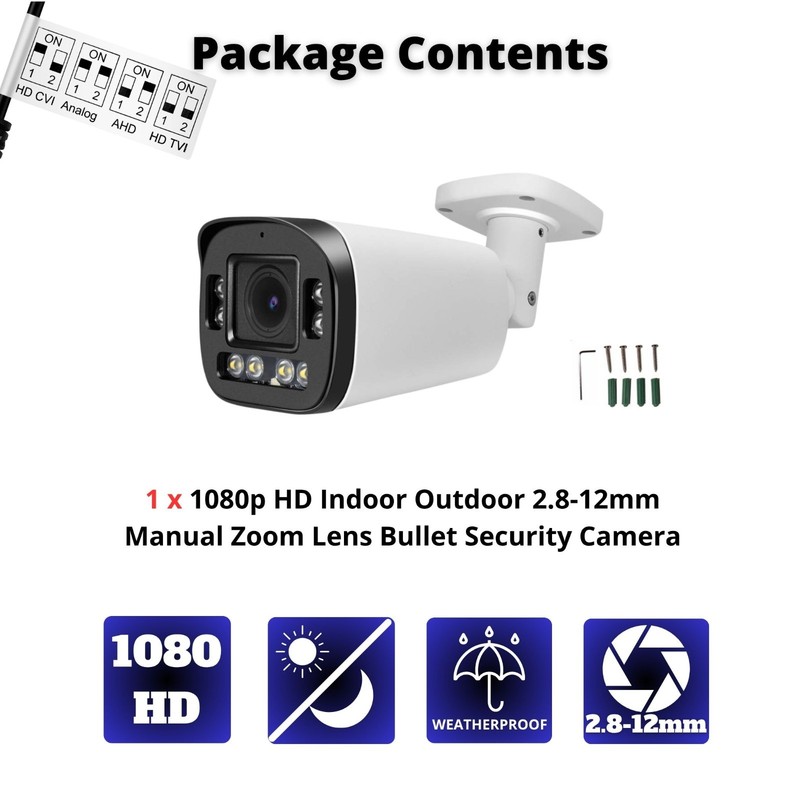 1080P Outdoor CCTV Night Vision Security Camera Manual Zoom AHD TVI CVI Analog gallery