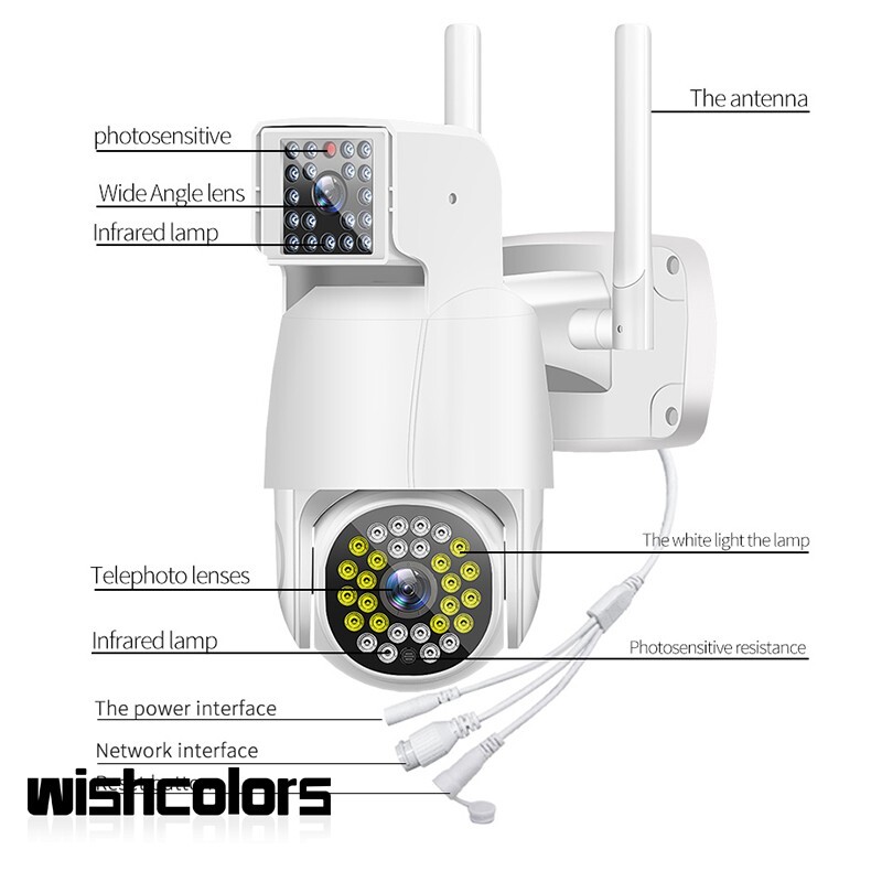 2MP Waterproof Outdoor Security Camera Wifi Dual Lens Full Color Night Vision gallery