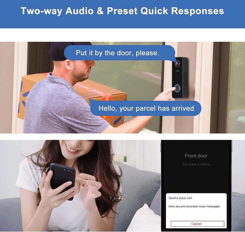 Doorbell Camera Wireless, Head-to-Toe Video - No Subscription Required,2K HD ... gallery