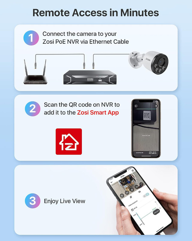 ZG1804E 4MP Add-On Camera with Audio,Outdoor Poe Security Camera with Night Visi gallery