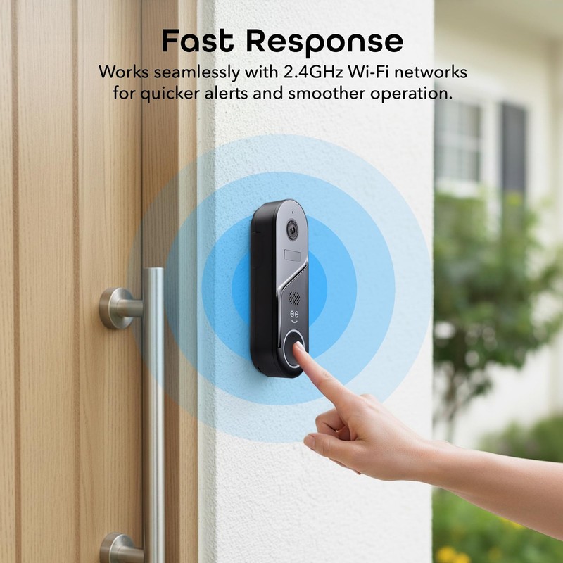 Halo 3MP Smart Video Doorbell Camera – Battery Powered or Hardwired Surveilla... gallery