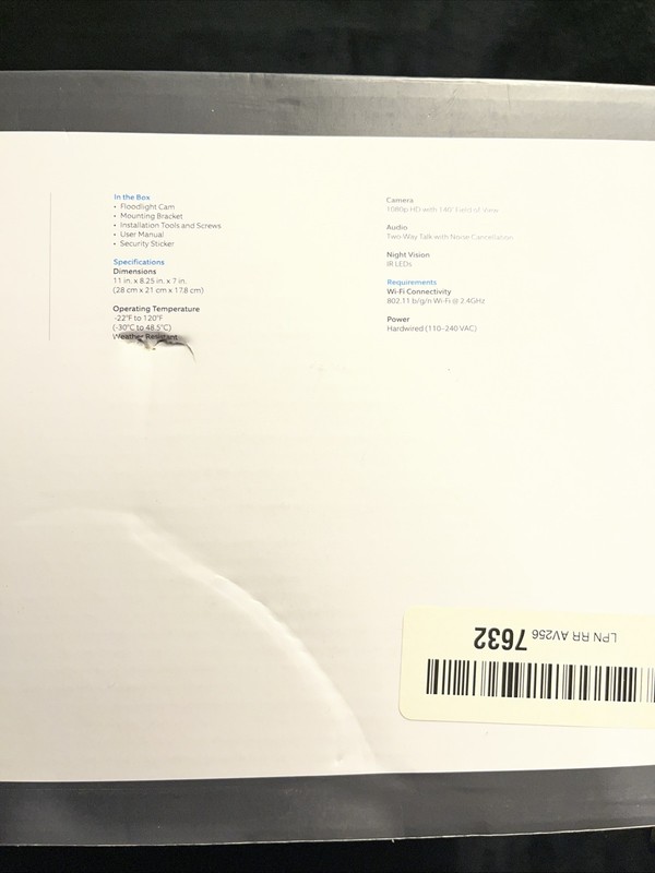 RING Floodlight Cam White 2210C-XYZ 2540AG650L-B03FX NEW OPEN BOX gallery