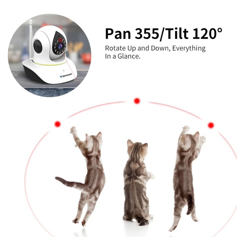 Pet Camera with Laser, 3MP 2.4GHz WiFi Interactive Dog & Cat Laser Toy with N... gallery