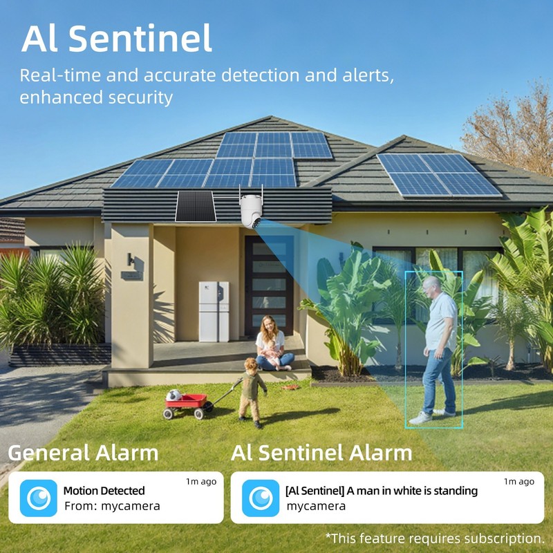4G LTE Cellular Solar Security Camera Wireless Outdoor 2K No WiFi PTZ 360° gallery