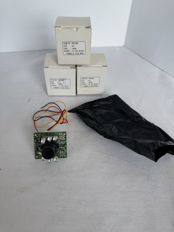 Lot of 3 New WDI-4001 1/3” B/W CCD Board Camera Modules 3.6mm Lens IR Dome