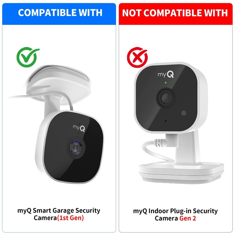 Metal Wall Mount for myQ Smart Garage Security Camera, No Drill Weatherproof ... gallery