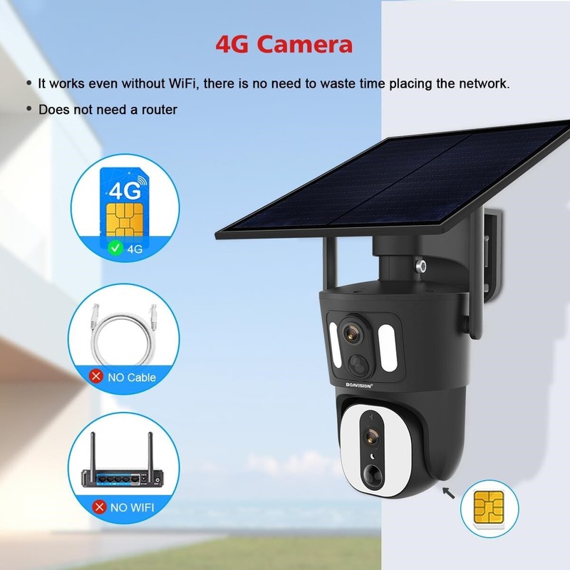 8MP Dual Lens Solar Battery Outdoor Wireless Security Camera 4G LTE Cellular gallery