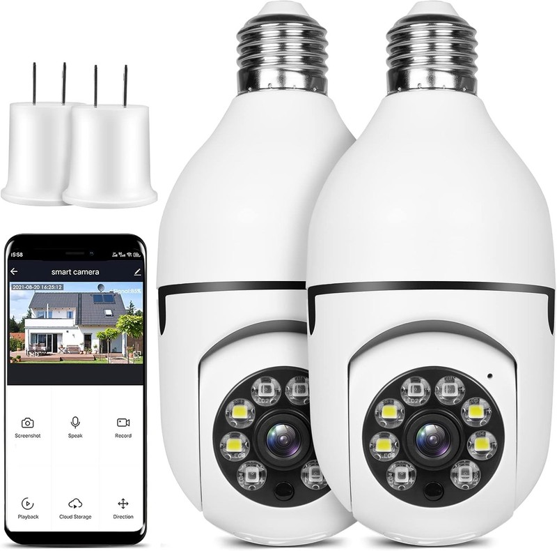 Light Bulb Security Camera Wireless Outdoor Indoor 2.4G WiFi Security Cameras... gallery