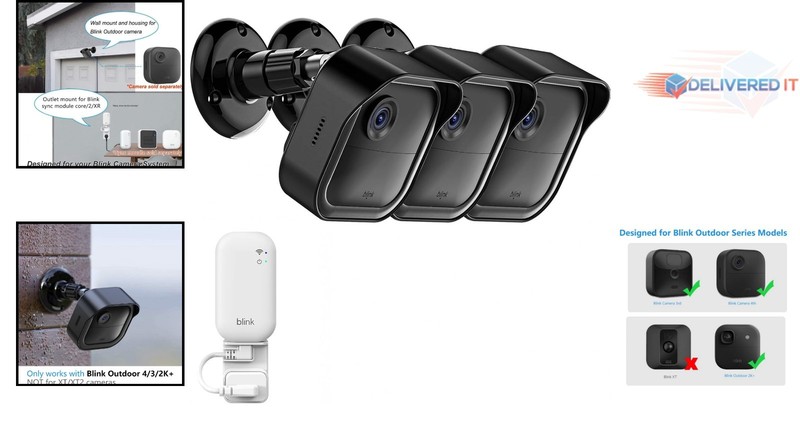 Weatherproof Wall Mount 3 Pack for Blink Outdoor Cameras 360° Adjustable gallery
