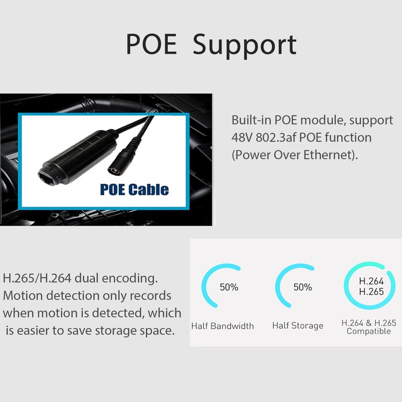 5MP POE IP Indoor ,3.7mm Lens 80° 940nm Invisible LEDs IR Night Vision Mini P... gallery