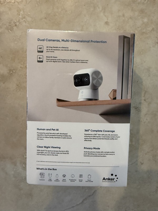 eufy S350 4K Indoor Security Camera Dual Cameras 360° PTZ Baby Monitor 8×Zoom gallery