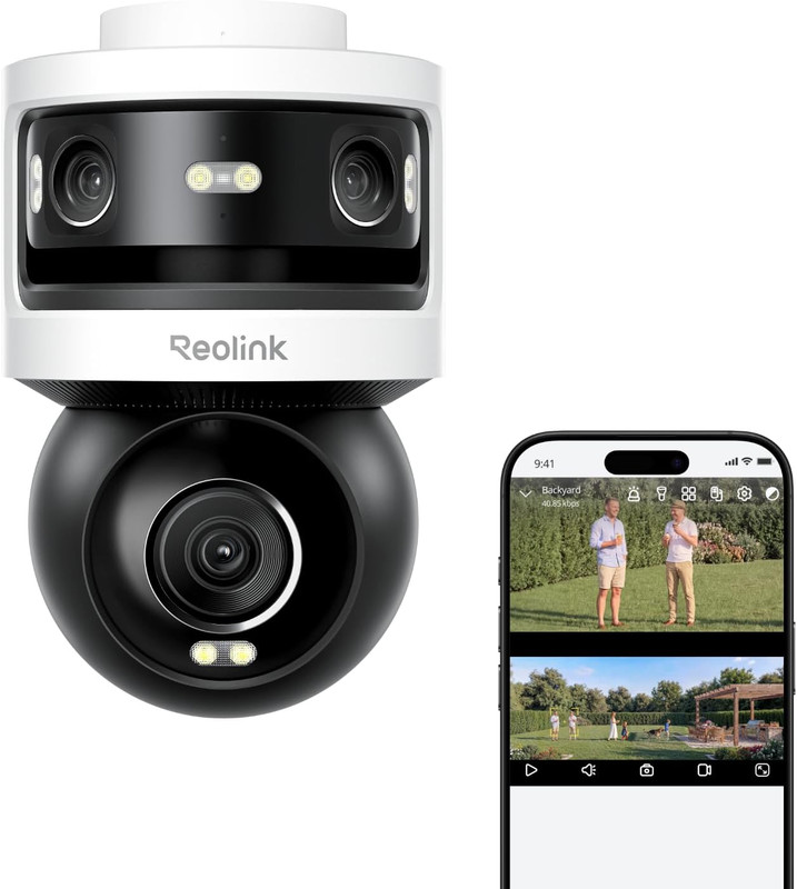 Triple-Lens Poe Security Camera Outdoor, 10MP 180° Panoramic & 4K PT with Auto T