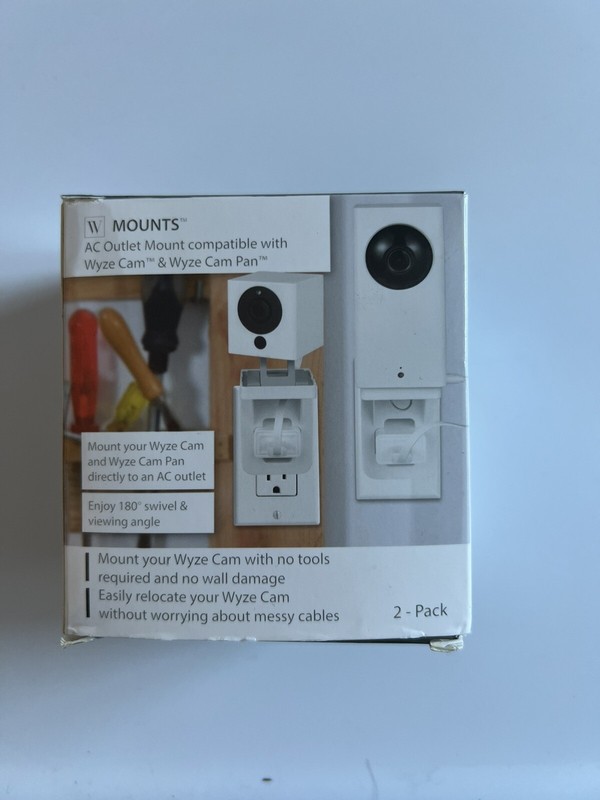 Wasserstein AC Outlet Mount for Wyze Cam & Wyze Cam Pan -2 Pack Free Ship